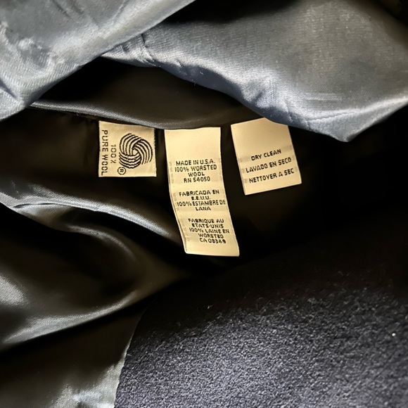 Vintage Evan Picone 80s Wool Skirt and Blazer Set Navy Blue - Picture 4 of 7